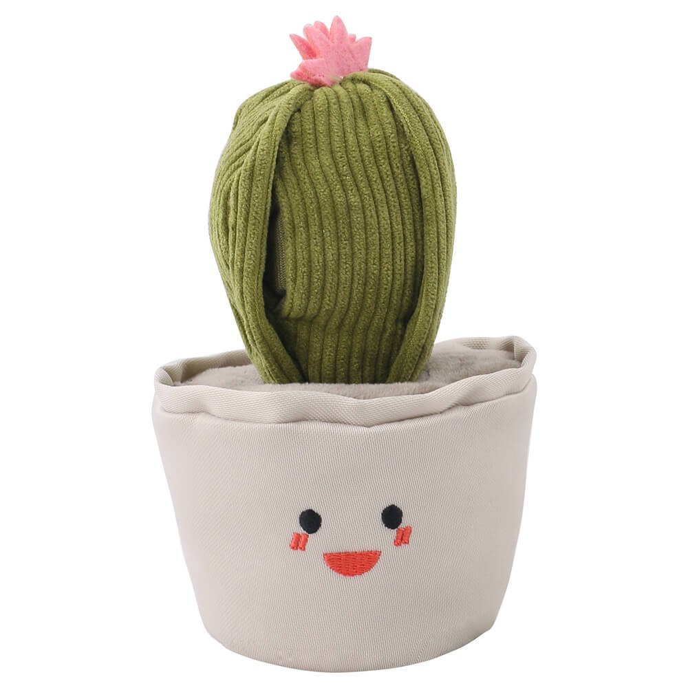 Cactus Plush Squeaky Dog Toy Slow Feeder Interactive Toy