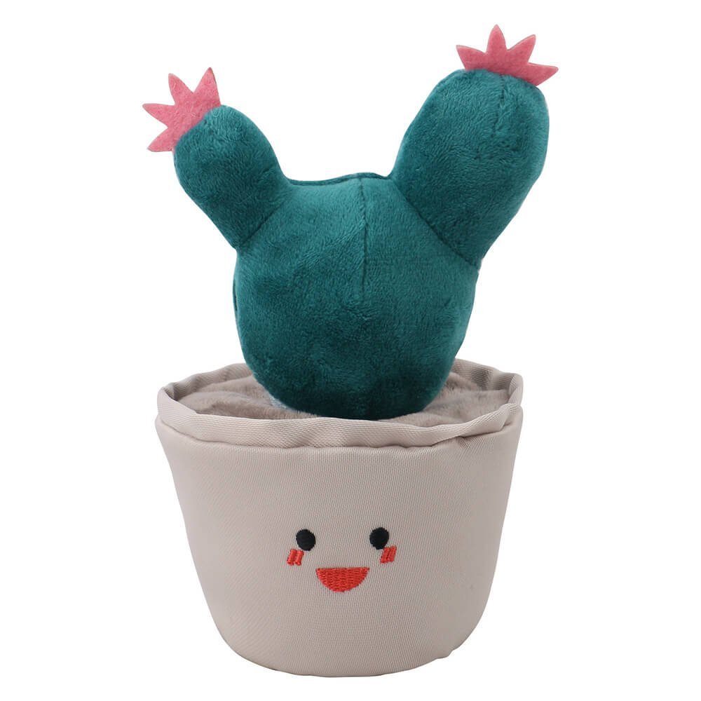Cactus Plush Squeaky Dog Toy Slow Feeder Interactive Toy