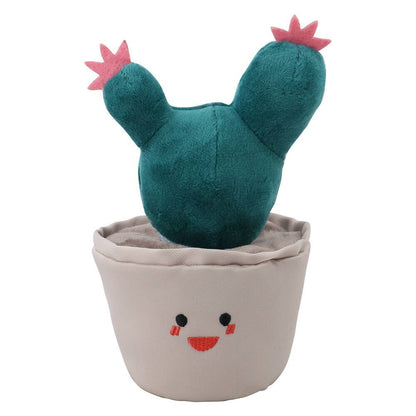 Cactus Plush Squeaky Dog Toy  Slow Feeder Interactive Toy