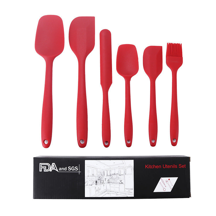 Baking Tools Kitchen Scraper Spatula Silicone Scraper 6 Pieces Set Silicone Scraper Baking Scraper