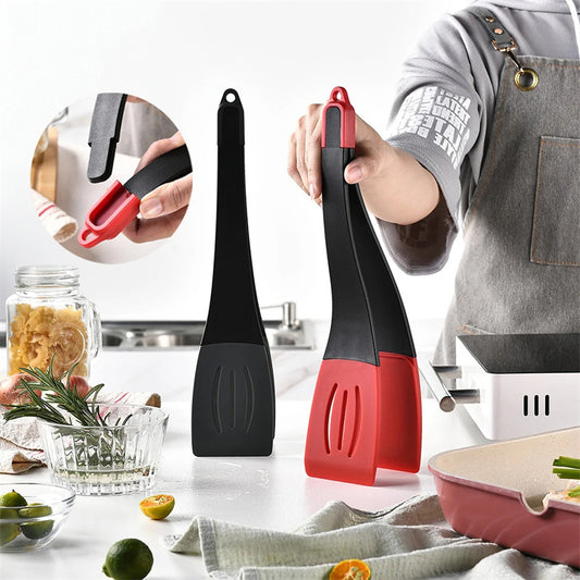 Premium 3-in-1 Silicone Spatula & Food Tongs - 34cm