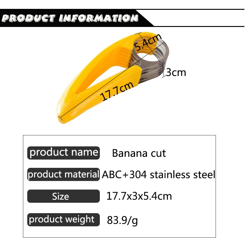 Stainless Steel Multi-Blade Banana Slicer