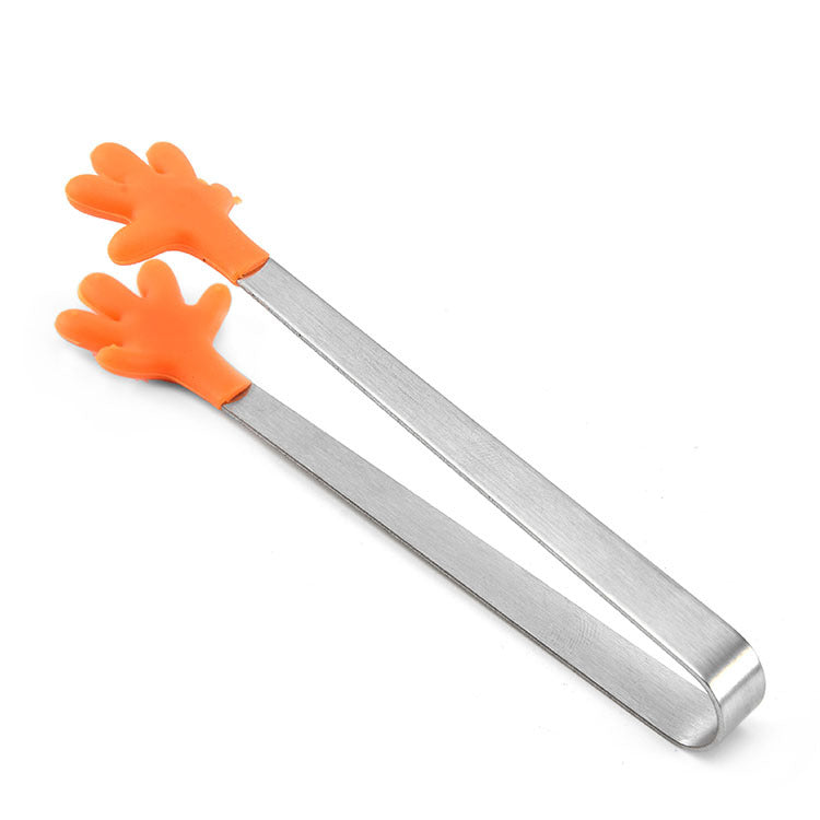 Mini Stainless Steel & Silicone Food Tongs - 13.5cm