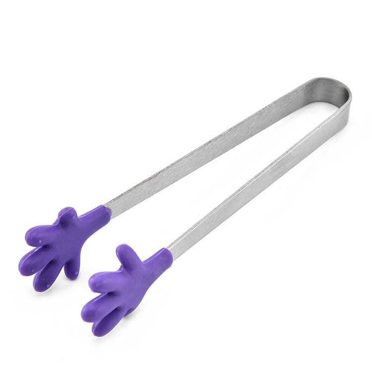 Mini Stainless Steel & Silicone Food Tongs - 13.5cm