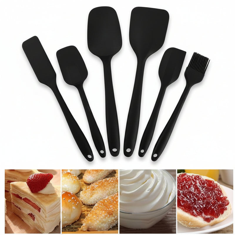 Premium 6-Piece Silicone Baking Spatula Set