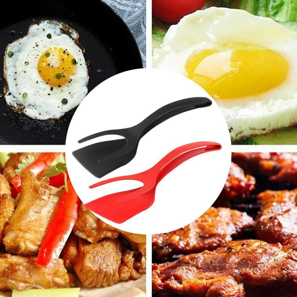 Non-Stick 2-in-1 Grip & Flip Spatula Tongs
