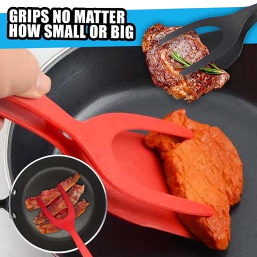 Non-Stick 2-in-1 Grip & Flip Spatula Tongs