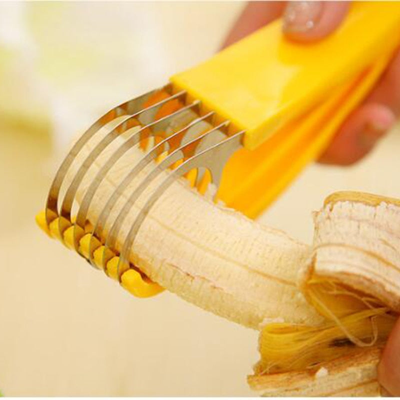 Stainless Steel Multi-Blade Banana Slicer