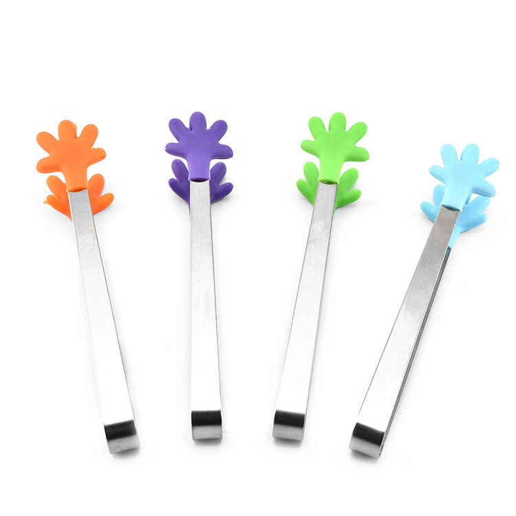 Mini Stainless Steel & Silicone Food Tongs - 13.5cm