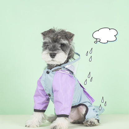 All-Weather Waterproof Full-Coverage Reflective Dog Hooded Raincoat