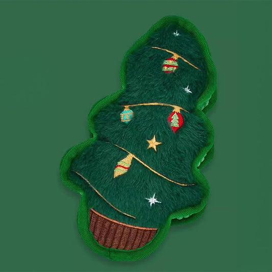 Christmas Tree Squeaky Teeth Cleaning Chew Interactive Plush Dog Toy