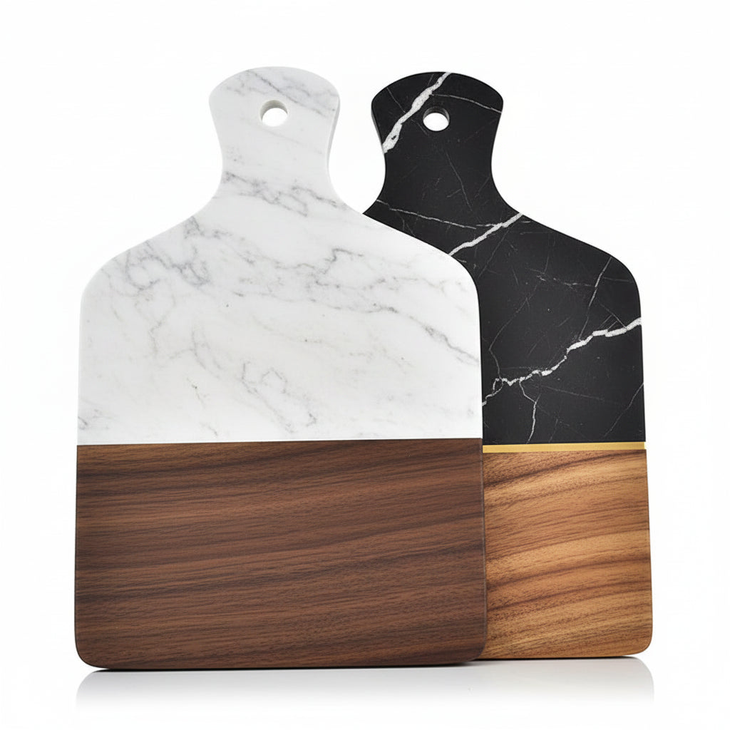 Premium Marble & Acacia Wood Serving Board