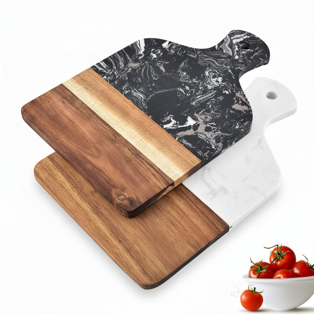 Premium Marble & Acacia Wood Serving Board