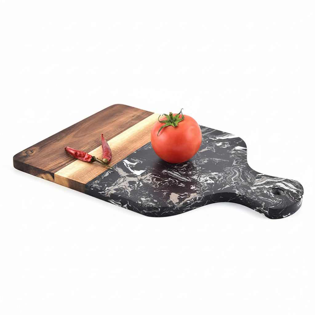 Premium Marble & Acacia Wood Serving Board